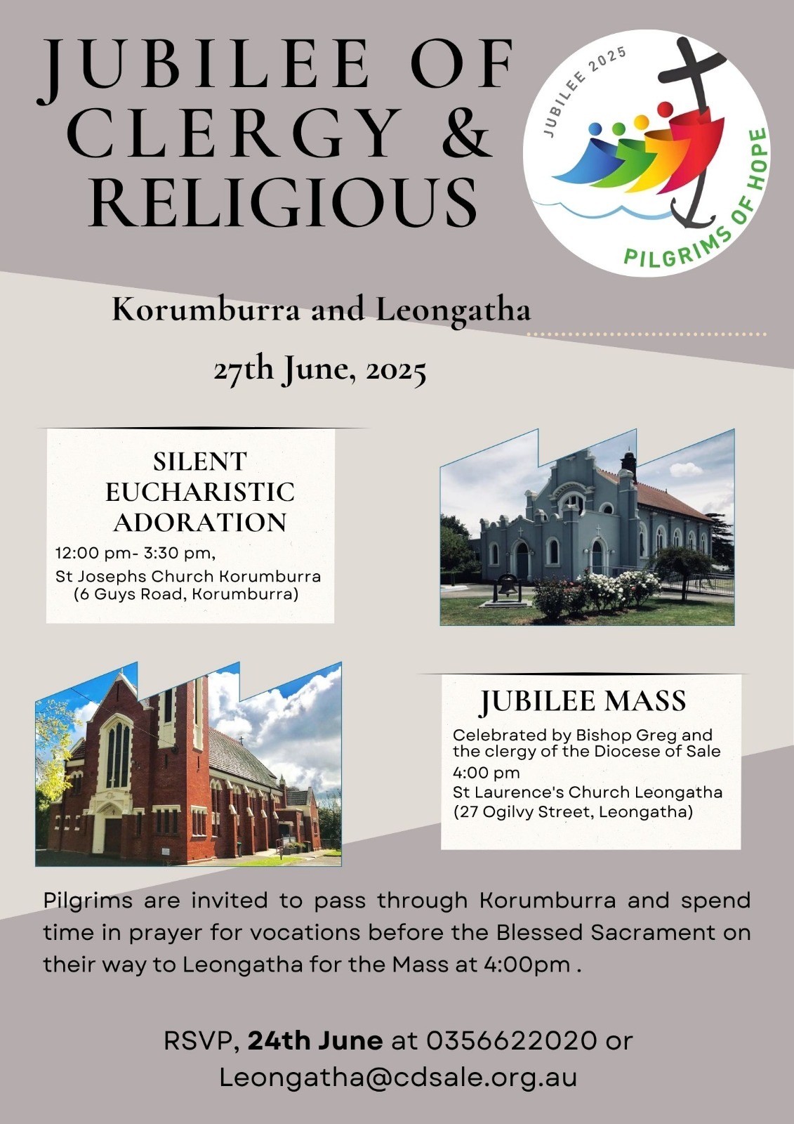 Jubilee of Clergy and Religious for parish bulletins